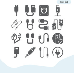 Simple set of suspension bridge related filled icons.