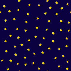 Night Star Sky Seamless Pattern Background Vector Illustration