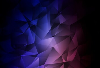 Fototapeta premium Dark Pink, Blue vector shining triangular layout.