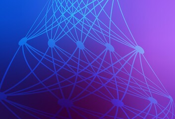 Light Pink, Blue vector template with artificial intelligence structure.