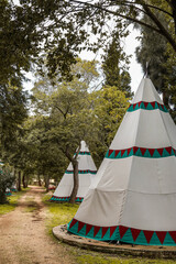 A large traditional teepee tent
