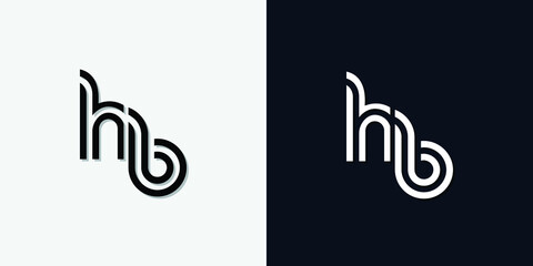 Modern Abstract Initial letter HB logo. This icon incorporate with two abstract typeface in the creative way.It will be suitable for which company or brand name start those initial.