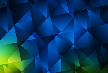 Fototapeta na wymiar Dark Blue, Green vector triangle mosaic texture.