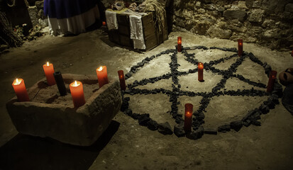 Fototapeta Altar for satanic rituals obraz