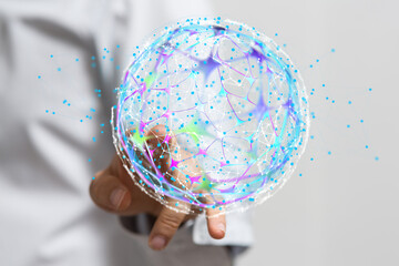 Global digital connections with technology.