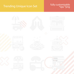 Simple set of begging related filled icons.