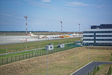  Airport Platov,built for the FIFA World Cup 2018. Planes prepare for flights