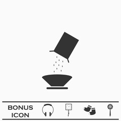Cereal icon flat.