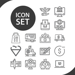 Simple set of account related lineal icons.