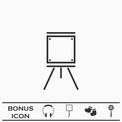 Easels icon flat.
