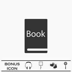 Book icon flat.