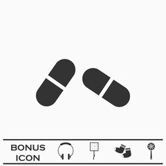 Pill icon flat.