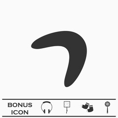 Boomerang icon flat.