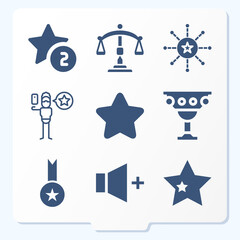 Simple set of 9 icons related to magnitude