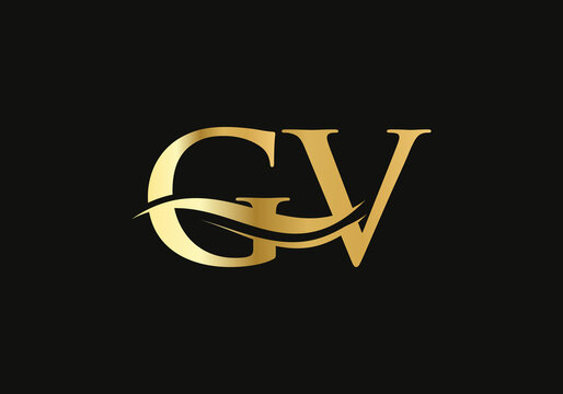 Premium GV letter logo design.GV Logo for luxury branding. Elegant and stylish design for your company. 