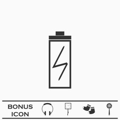 Obraz premium Battery Charging icon flat.