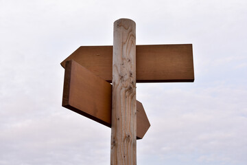 wooden direction signs