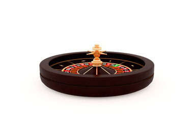 Casino roulette on a white background. Casino background. Gambling Roulette. 3D rendering.