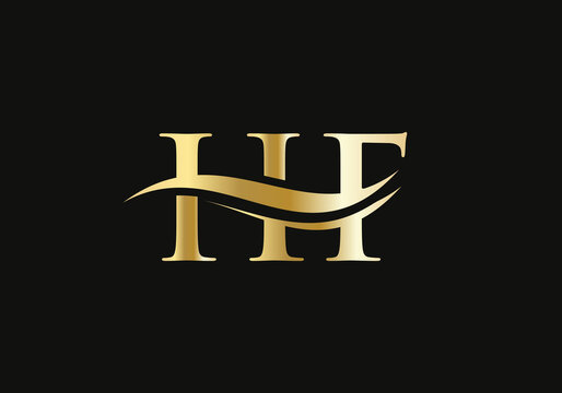 HF letter logo design. HF Logo for luxury branding. Elegant and stylish design for your company. 