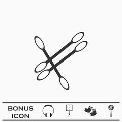 Cotton swabs icon flat.