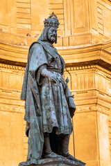 Obraz premium Prague, The Czech Republic : Bronze Statue Of Czech King Charles IV In Prague