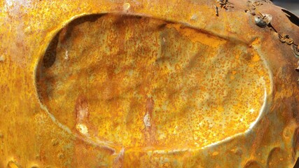 close up of an rusty metal plate