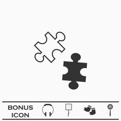 Puzzles icon flat.