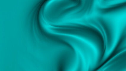 Background of green fabric. Beautiful smooth folds of fabric. Background for advertising. 3d rendering.