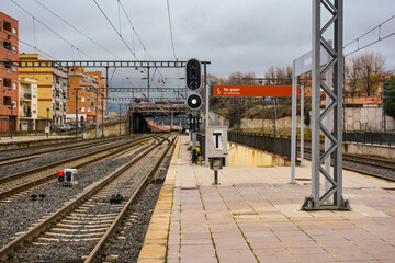 Fototapeta premium Railway station of Puertollano, Ciudad Real, Spain