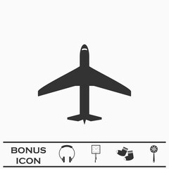 Airplane icon flat