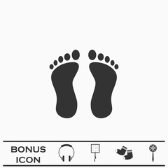Footprint icon flat
