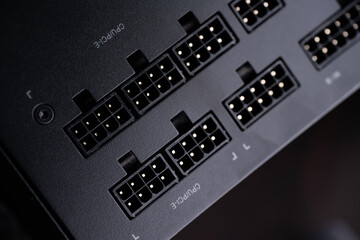 Connectors on the power supply from the computer