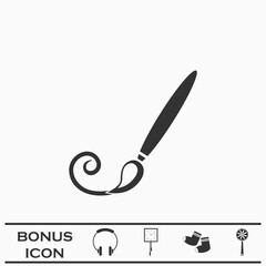 Paint brush icon flat