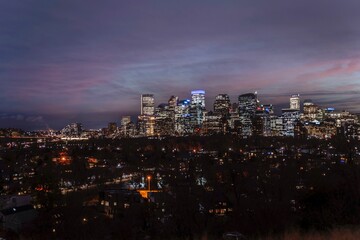 Fototapeta na wymiar Downtown Calgary at Night