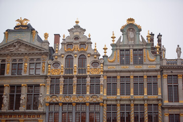Fototapeta premium Around the Grand Place are located former guild house. Each of them has a unique shape