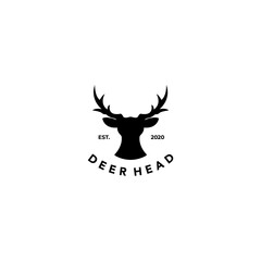 deer line art minimalist logo vector illustration design head