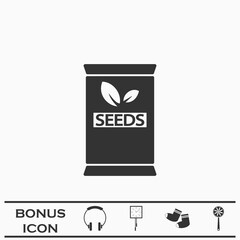 Seed sack icon flat