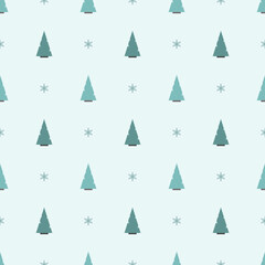Obraz premium Christmas tree seamless pattern. Happy New Year and Merry Christmas. Elegant green template for cards, invitations, banners, packaging. Vector illustration. EPS 10
