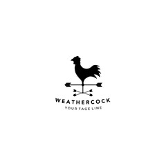 Fototapeta na wymiar weathercock line art minimalist logo vector illustration design