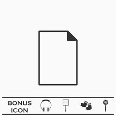 Blank sheet of paper icon flat