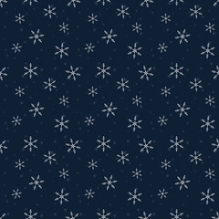 Christmas seamless background with snowflake, mistletoe, element for design, vector illustration
