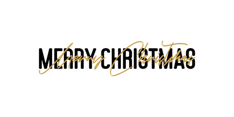Merry Christmas Illustration with Script and Sans Font