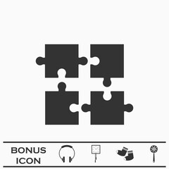 Puzzle icon flat
