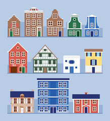 Collection of traditional European houses