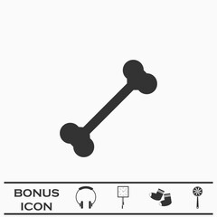 Dog Bone icon flat