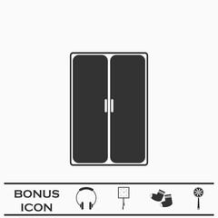 Wardrobe or Cupboard icon flat