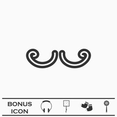 Mustache icon flat