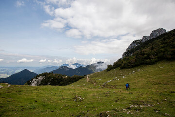 Fototapeta na wymiar Panorama view Kampenwand, mountain in Bavaria