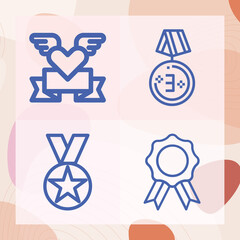 Simple set of of honor related lineal icons
