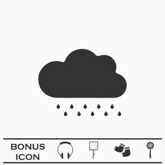 Rain icon flat